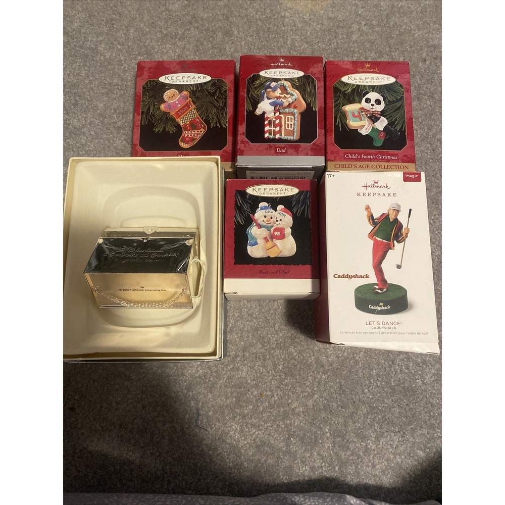Hallmark Keepsake Ornaments Lot of 6 Mom Dad Grandchild Caddyshack Christmas